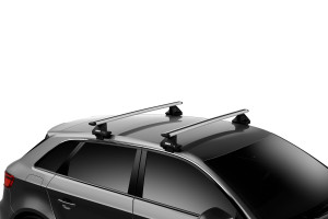 Barres de toit Volkswagen Golf VII 5 portes depuis 10/2012 (toit Normal) Thule Evo WingBar alu