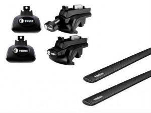 Barres de toit Thule Toyota Rav 4 (toit Avec Barres) (2005-2012) Thule WingBar aluminium noir