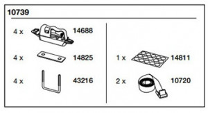 Thule 10739 Kit de fixation Easy Snap bleu