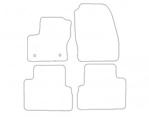 Tapis Ford C-Max (2010-) - Aiguilleté Gris
