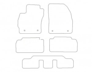Tapis Mazda 5 7pl (2011-) - Aiguilleté Gris