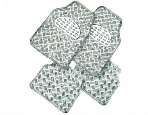 4 Tapis Pvc Look Alu Chrome