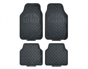 4 Tapis Pvc Look Alu Noir